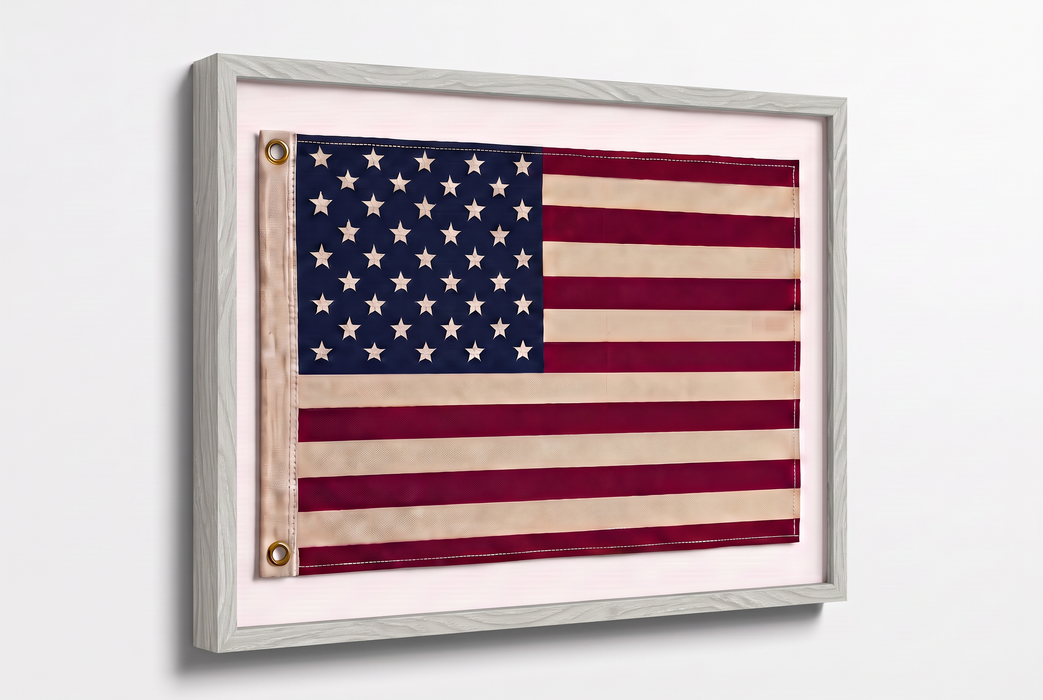 Large Framed American Flag Wall Art – Patriotic USA Display Black Frame