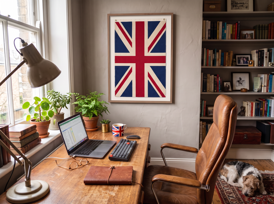 Vertical Union Jack flag , Real Cotton Cloth, USA