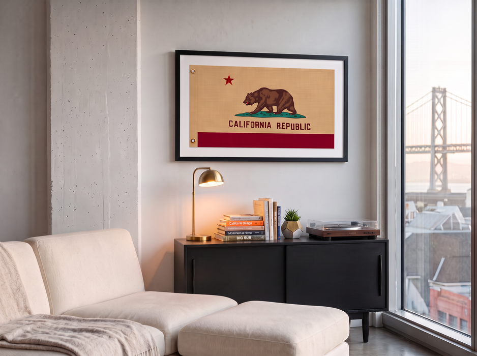 California Flag , Real Cotton Cloth, USA