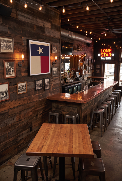 Vertical Large Framed Texas Flag Wall Art – Modern Black Frame, White Mat, Patriotic Lone Star Décor