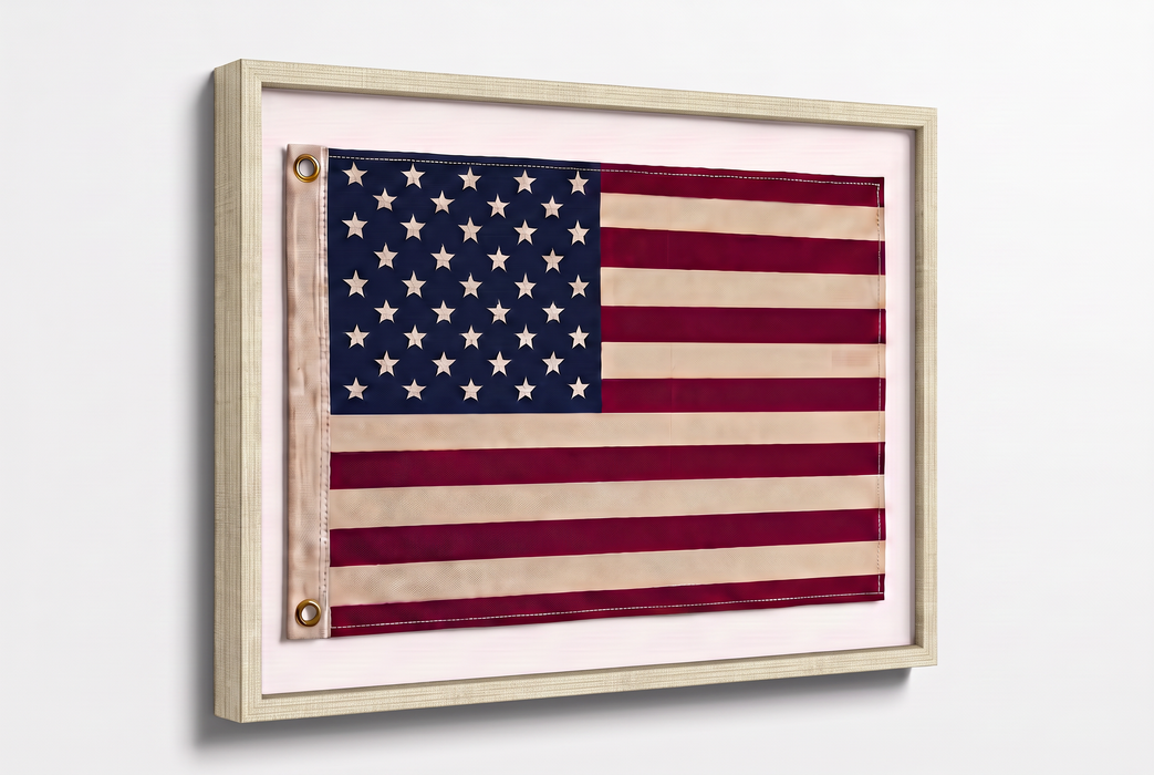 Large Framed American Flag Wall Art – Patriotic USA Display Black Frame