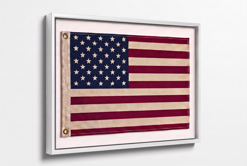 Large Framed American Flag Wall Art – Patriotic USA Display Black Frame