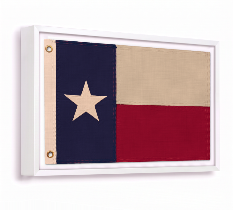 Large Framed Texas Flag Wall Art – Modern Black Frame, White Mat, Patriotic Lone Star Décor