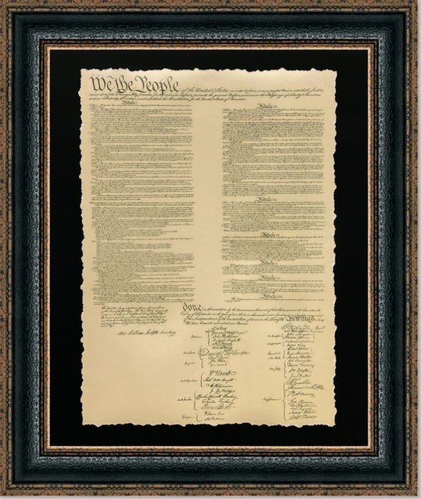 USA Constitution | Custom Framed Historic Document on Archival Paper | 25L X 21W Inches