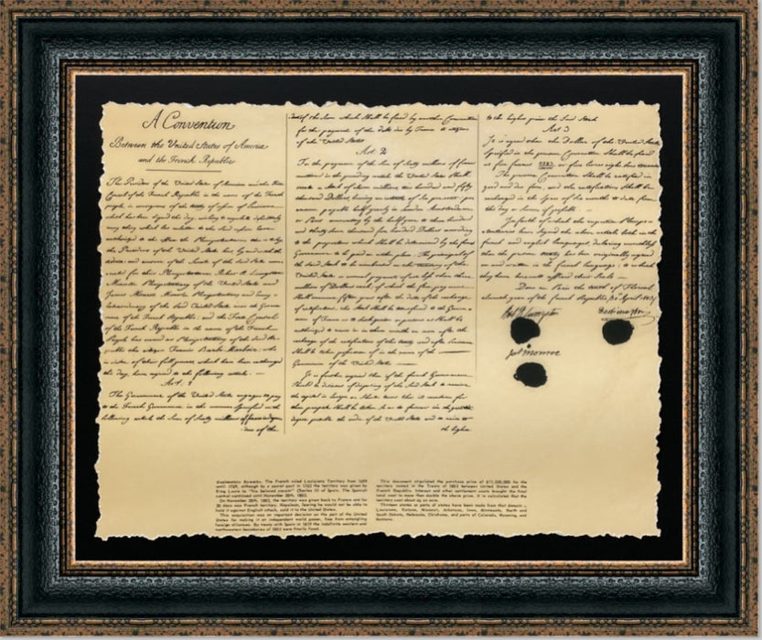 Louisiana Purchase | Custom Framed Historic Document on Archival Paper | 21L X 25W Inches