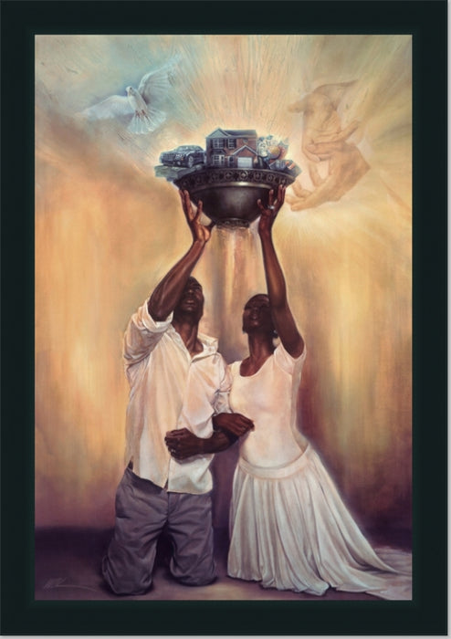 Give It All To God | Framed Religious Black Art | 41L X 29W" Inches
