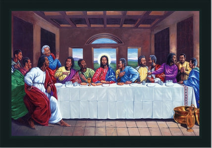 Black Last Supper | Framed Religious Black Art | 29L X 41W