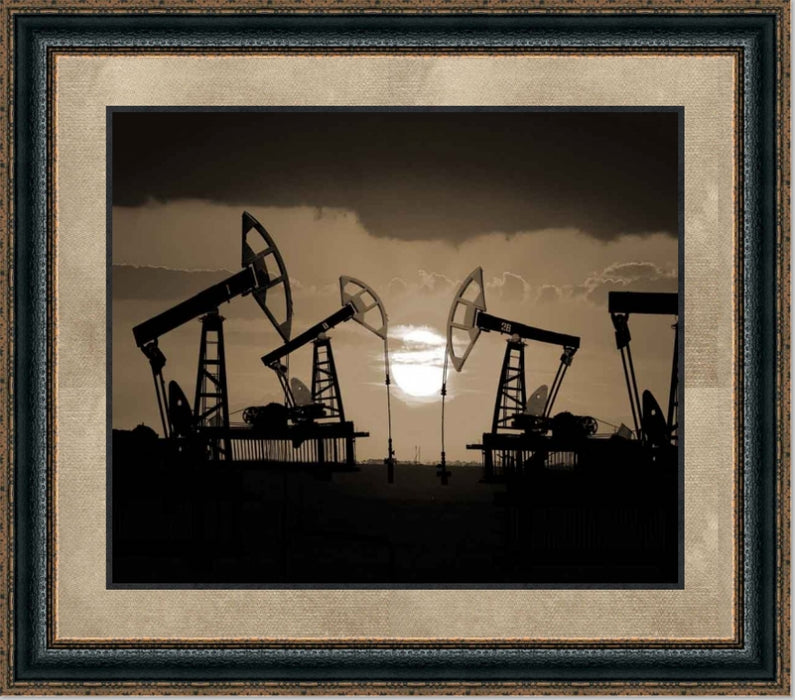 Pump Jack at Dawn | Oil and Gas Canvas or Framed Print | Various Sizes