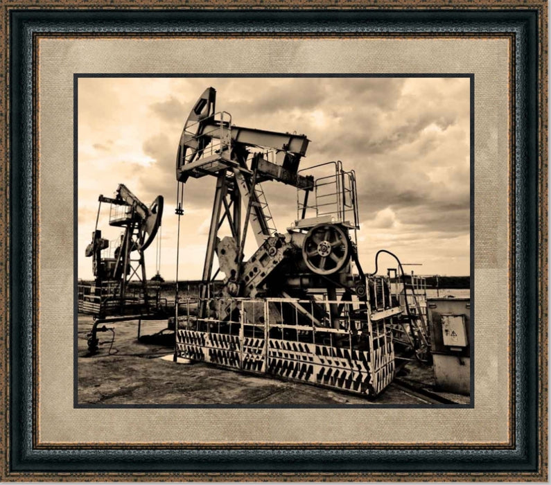 Pump Jack III | Oil and Gas Canvas or Framed Print | Various Sizes