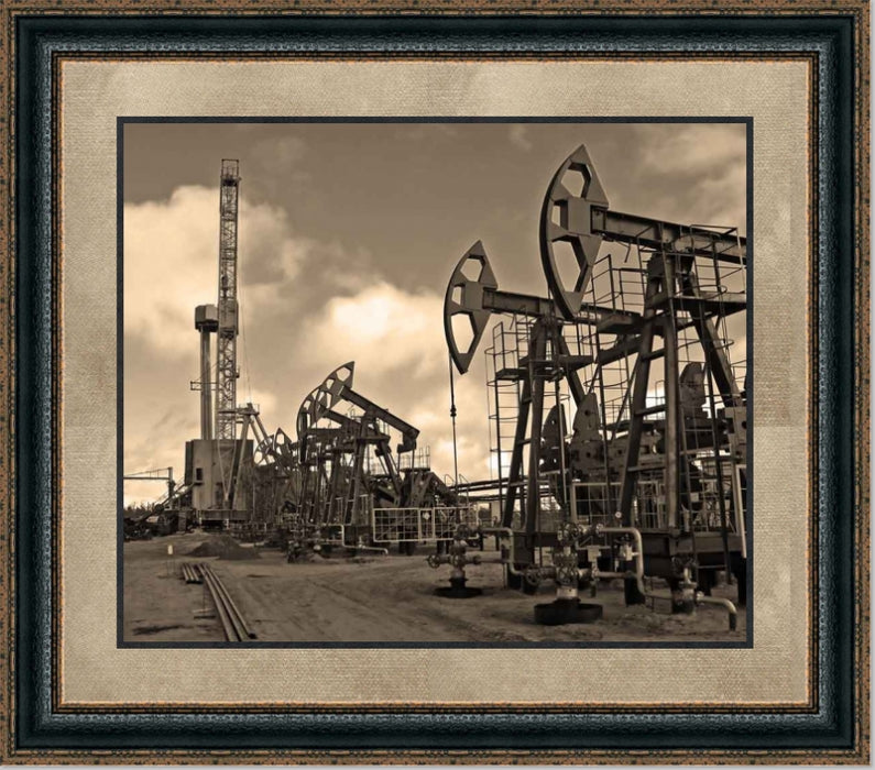 Pump Jack V | Oil and Gas Canvas or Framed Print | Various Sizes