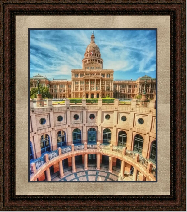 Texas Capitol | Texas Art in Gallery Wrapped Canvas or Framed Art Print in Double Mat | Various Sizes