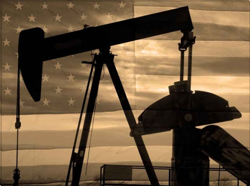 Patriotic Pump Jack | Oil and Gas Canvas or Framed Print | Various Sizes
