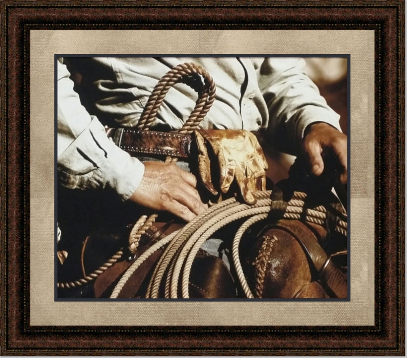 Cowboy Roping | Western Art Canvas or Framed Print | Various Sizes