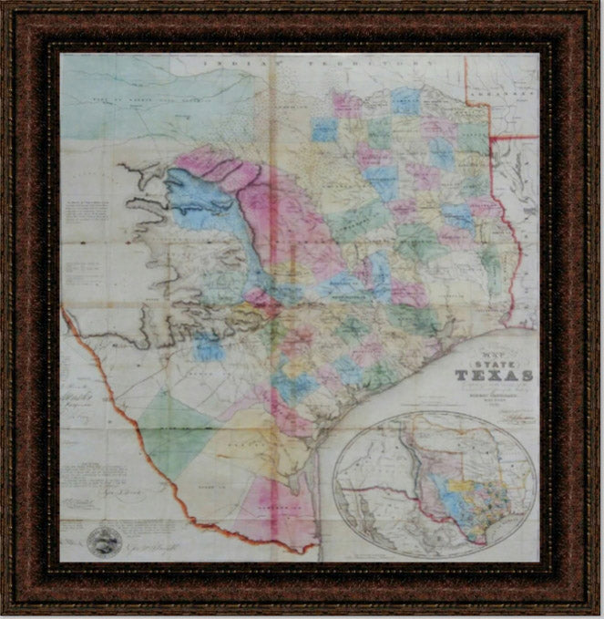 1849 Historic Map of Texas Canvas Print