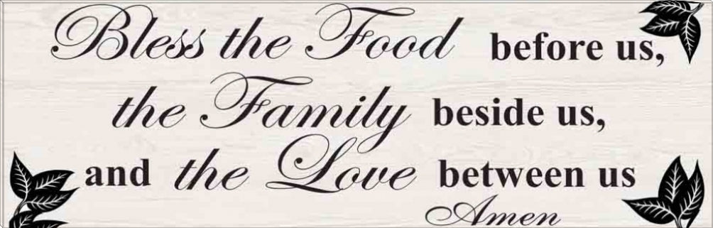 Food Family Love | Inspirational Gallery Wrap Canvas Quotes | Various Sizes