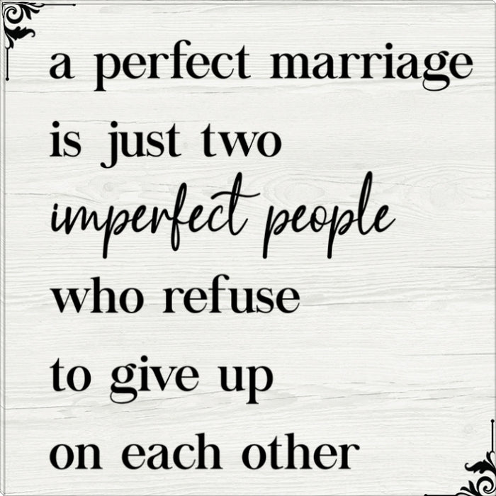 Perfect Marriage | Inspirational Gallery Wrap Canvas Quotes | Various Sizes