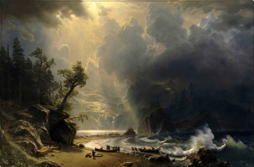 Puged Sound of the Pacific Coast | Albert Bierstadt Masters Classic Art in Gallery Wrapped Canvas | Various Sizes