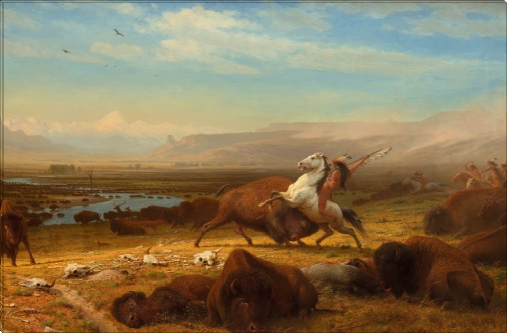 The Last of the Buffalo | Albert Bierstadt Masters Classic Art in Gallery Wrapped Canvas | Various Sizes