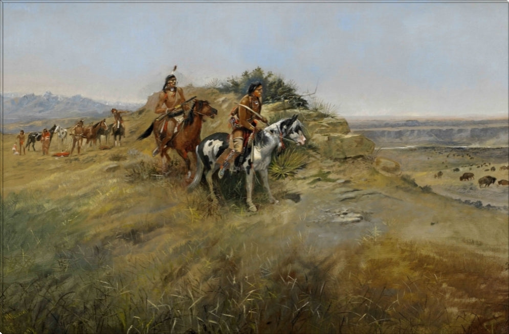 Buffalo Hunt #5 | Charles Russell Masters Classic Art in Gallery Wrapped Canvas | Various Sizes