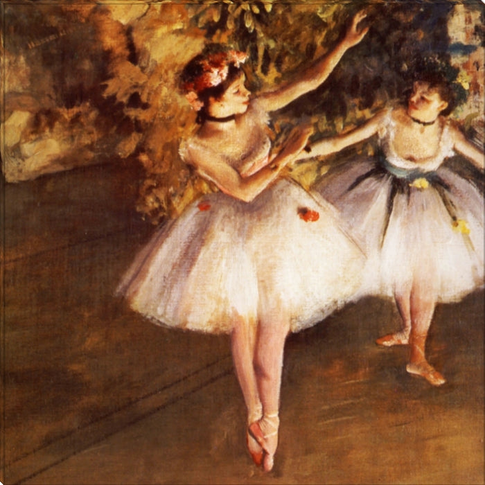 Two Dancers on Stage | Edgar Degas Masters Classic Art in Gallery Wrapped Canvas | Various Sizes