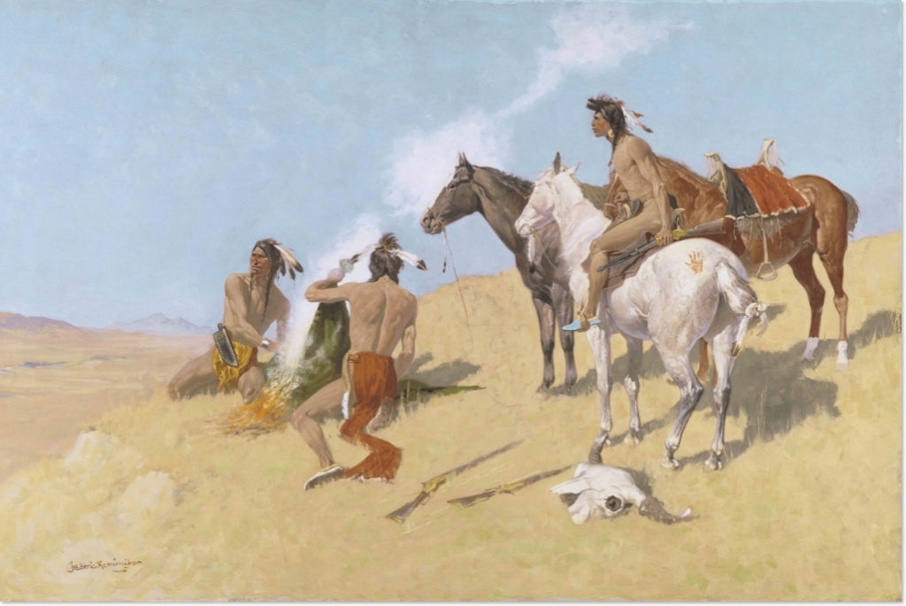 The Smoke Signal | Frederic Remington Masters Classic Art in Gallery Wrapped Canvas | Various Sizes