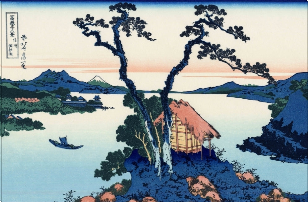 Lake Suwa in the Shinano Province | Katsushika Hokusai Masters Classic Art in Gallery Wrapped Canvas | Various Sizes