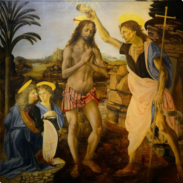 The Baptism of Christ | Leonardo da Vinci Masters Classic Art in Gallery Wrapped Canvas | Various Sizes
