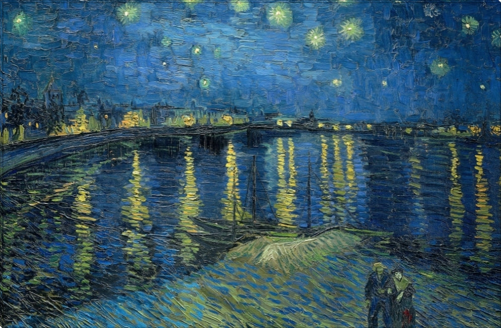 Starry Night Over The Rhone | Vincent Van Gogh Masters Classic Art in Gallery Wrapped Canvas | Various Sizes