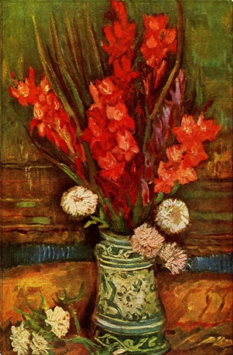 Vase With Red Gladiolas | Vincent Van Gogh Masters Classic Art in Gallery Wrapped Canvas | Various Sizes