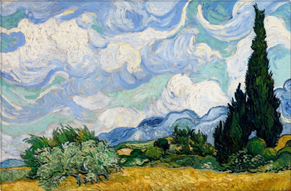 Wheat Field with Cypresses | Vincent Van Gogh Masters Classic Art in Gallery Wrapped Canvas | Various Sizes