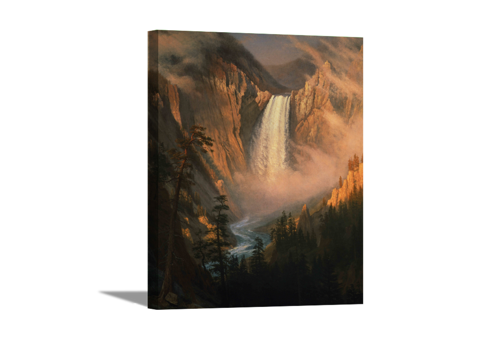Yellowstone Falls | Albert Bierstadt Masters Classic Art in Gallery Wrapped Canvas | Various Sizes