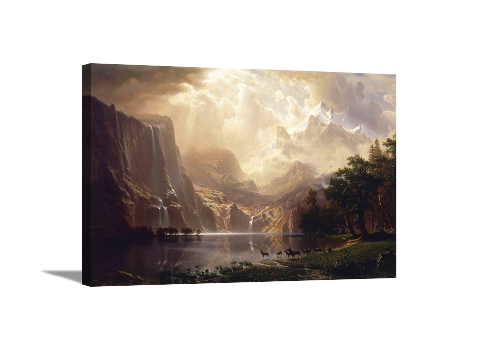 Among The Sierra Nevada | Albert Bierstadt Masters Classic Art in Gallery Wrapped Canvas | Various Sizes
