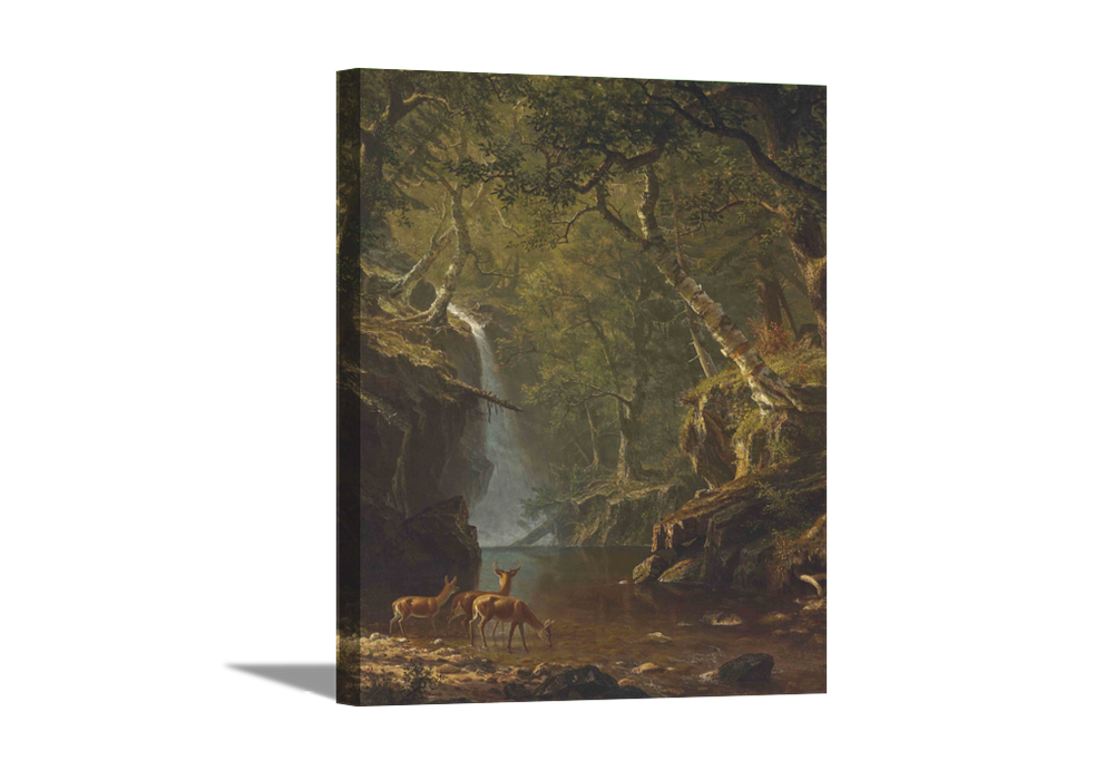 Cascading Falls | Albert Bierstadt Masters Classic Art in Gallery Wrapped Canvas | Various Sizes