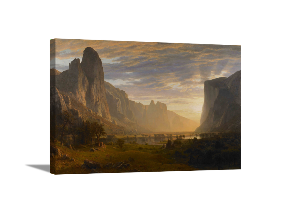 Looking Down Yosemite Valley | Albert Bierstadt Masters Classic Art in Gallery Wrapped Canvas | Various Sizes