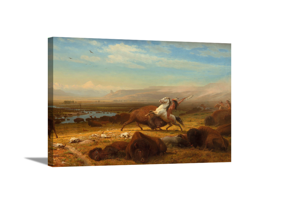 The Last of the Buffalo | Albert Bierstadt Masters Classic Art in Gallery Wrapped Canvas | Various Sizes