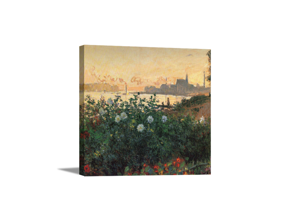 Flowered Riverbank | Claude Monet Masters Classic Art in Gallery Wrapped Canvas | Various Sizes