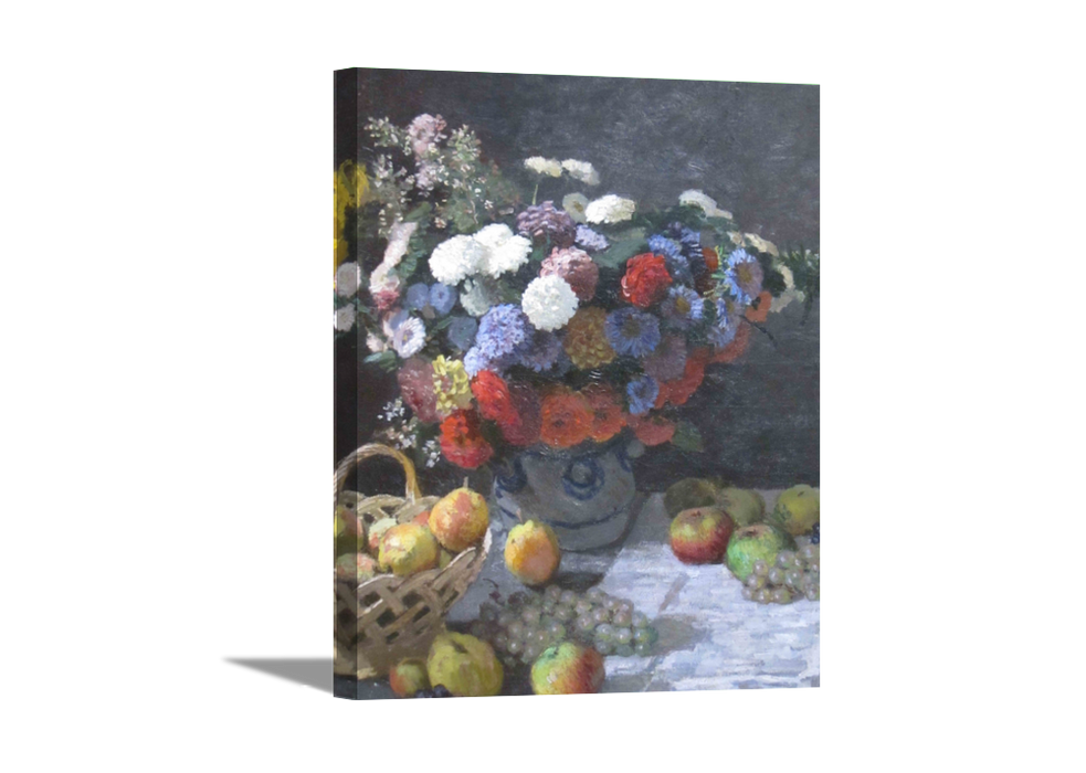 Still Life with Flowers and Fruit | Claude Monet Masters Classic Art in Gallery Wrapped Canvas | Various Sizes