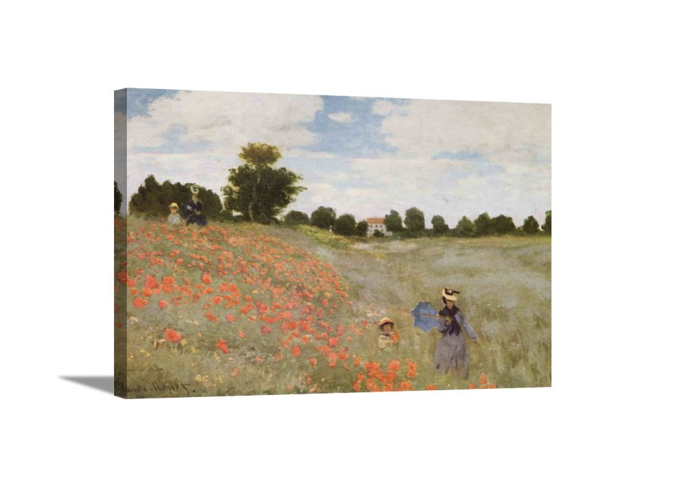 Wild Poppies | Claude Monet Masters Classic Art in Gallery Wrapped Canvas | Various Sizes