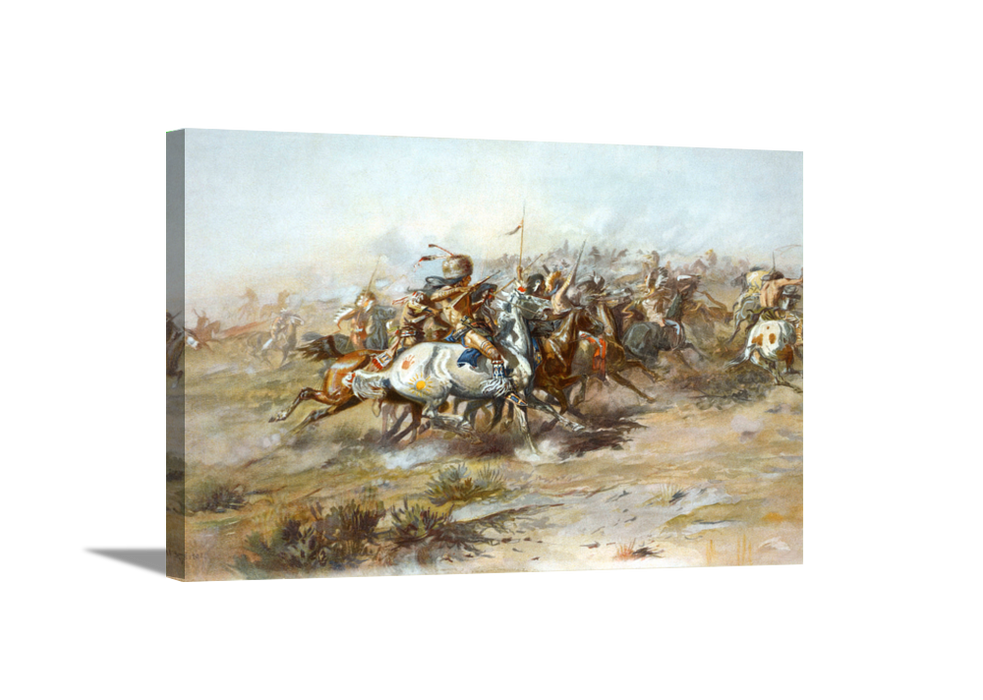 The Custer Fight | Charles Russell Masters Classic Art in Gallery Wrapped Canvas | Various Sizes