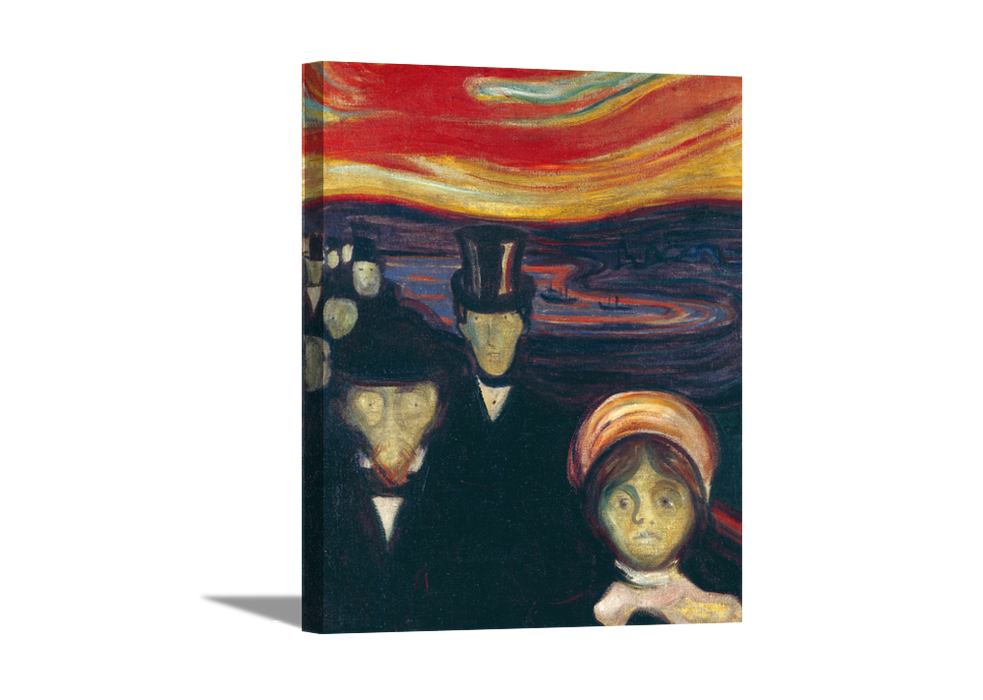Anxiety | Edvard Munch Masters Classic Art in Gallery Wrapped Canvas | Various Sizes