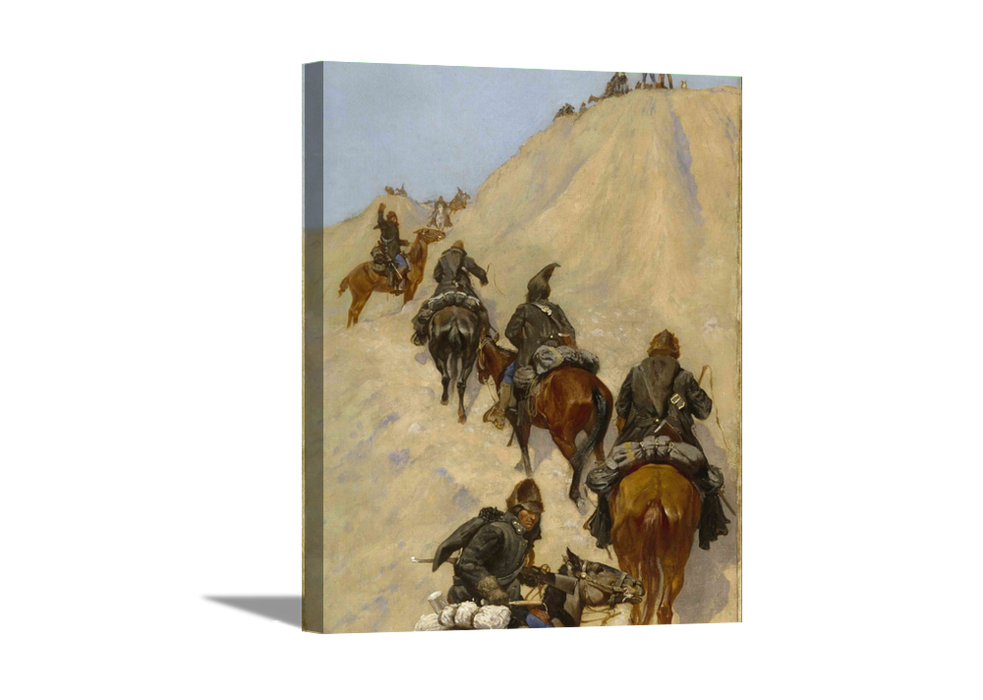 Scouts Climbing A Mountain | Frederic Remington Masters Classic Art in Gallery Wrapped Canvas | Various Sizes