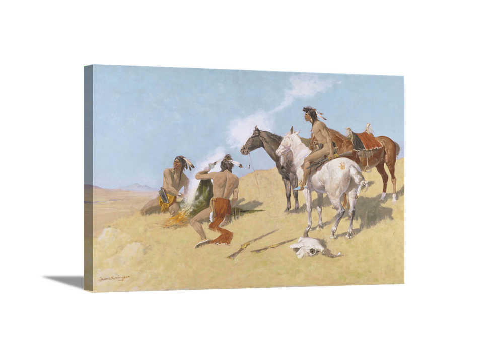 The Smoke Signal | Frederic Remington Masters Classic Art in Gallery Wrapped Canvas | Various Sizes