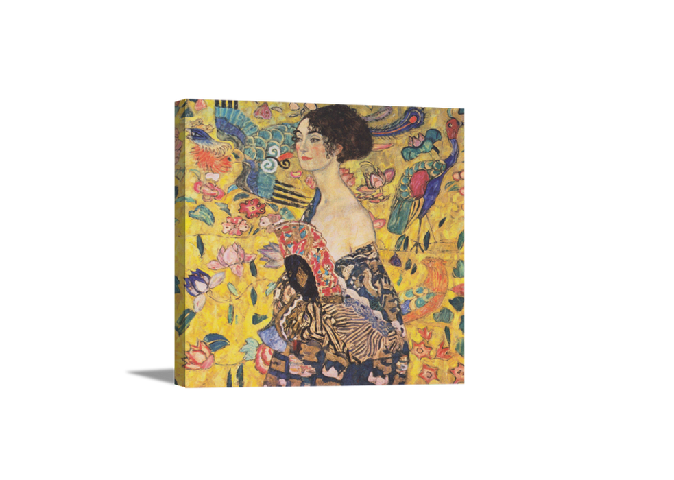 Lady With Fan | Gustav Klimt Masters Classic Art in Gallery Wrapped Canvas | Various Sizes