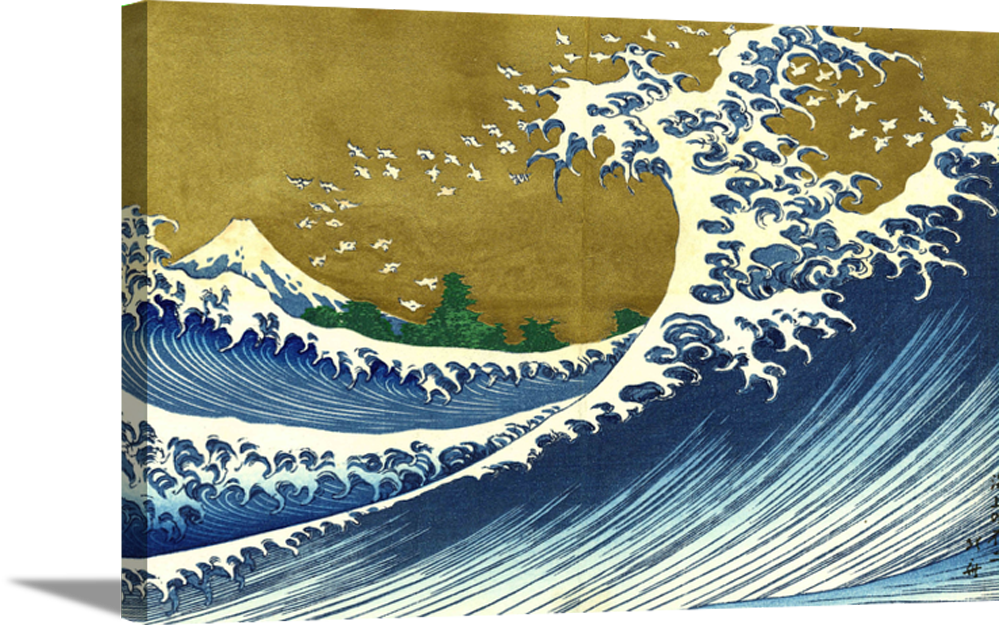 The Big Wave | Katsushika Hokusai Masters Classic Art in Gallery Wrapped Canvas | Various Sizes