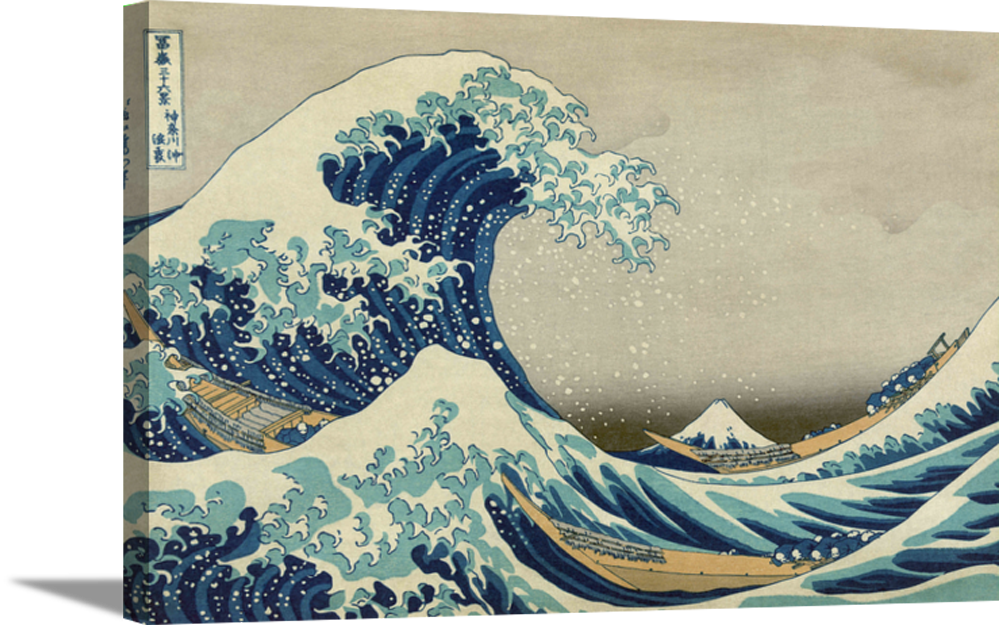 Great Wave of Kanagawa | Katsushika Hokusai Masters Classic Art in Gallery Wrapped Canvas | Various Sizes
