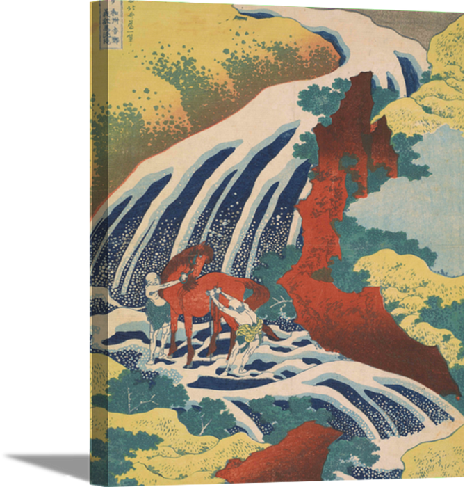 Yoshitsune Falls | Katsushika Hokusai Masters Classic Art in Gallery Wrapped Canvas | Various Sizes