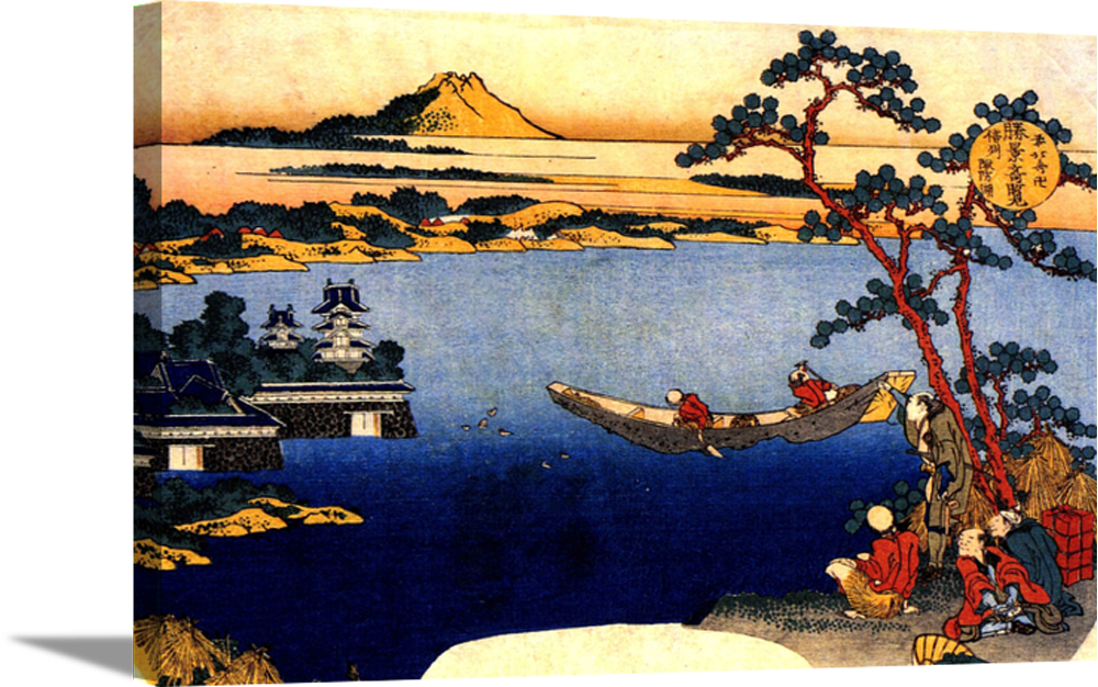 View of Lake Suwa | Katsushika Hokusai Masters Classic Art in Gallery Wrapped Canvas | Various Sizes