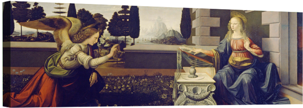 Annunciazione | Leonardo da Vinci Masters Classic Art in Gallery Wrapped Canvas | Various Sizes
