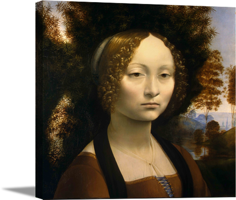 Ginevra de' Benci | Leonardo da Vinci Masters Classic Art in Gallery Wrapped Canvas | Various Sizes