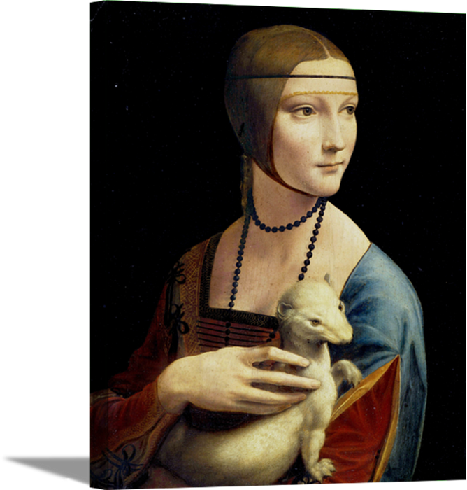 The Lady with a Ermine | Leonardo da Vinci Masters Classic Art in Gallery Wrapped Canvas | Various Sizes